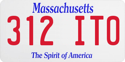 MA license plate 312IT0
