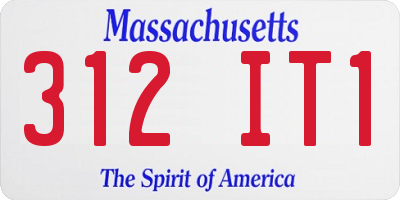 MA license plate 312IT1