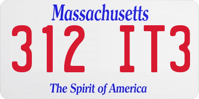 MA license plate 312IT3