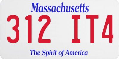 MA license plate 312IT4