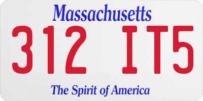 MA license plate 312IT5