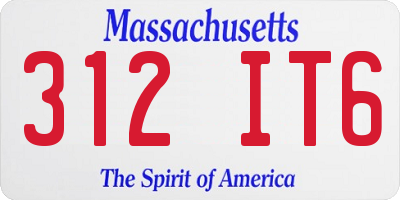 MA license plate 312IT6