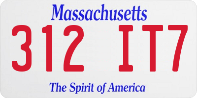MA license plate 312IT7