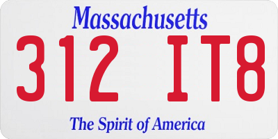 MA license plate 312IT8