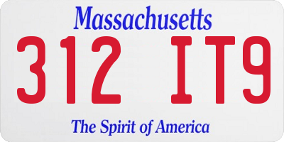 MA license plate 312IT9