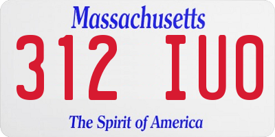 MA license plate 312IU0