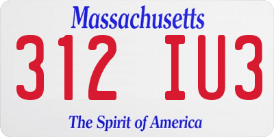 MA license plate 312IU3
