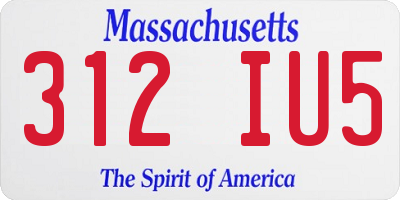 MA license plate 312IU5