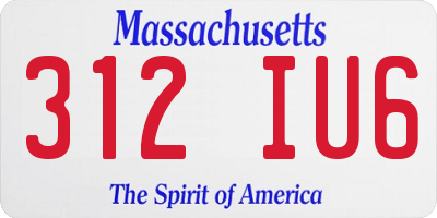 MA license plate 312IU6