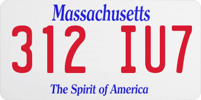 MA license plate 312IU7