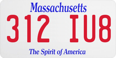 MA license plate 312IU8