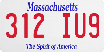 MA license plate 312IU9