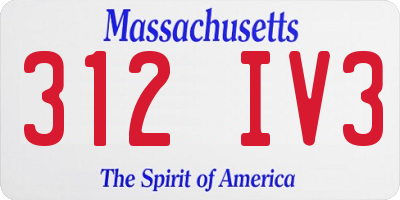 MA license plate 312IV3