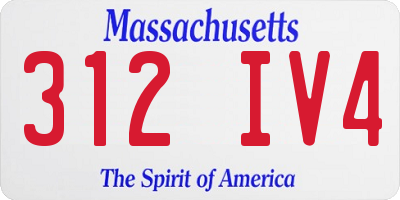 MA license plate 312IV4