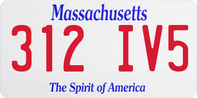 MA license plate 312IV5
