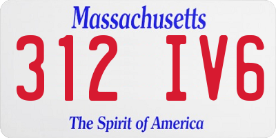 MA license plate 312IV6