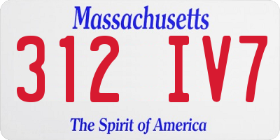 MA license plate 312IV7