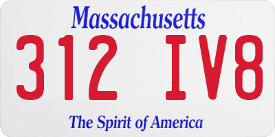 MA license plate 312IV8