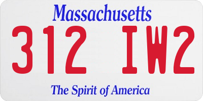 MA license plate 312IW2