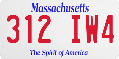 MA license plate 312IW4
