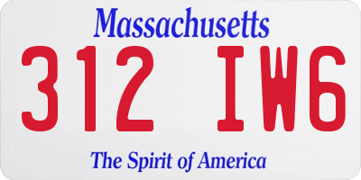 MA license plate 312IW6