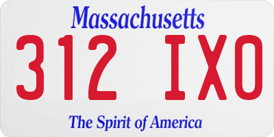 MA license plate 312IX0