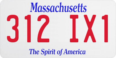 MA license plate 312IX1