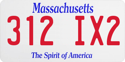 MA license plate 312IX2