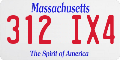MA license plate 312IX4