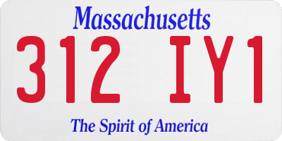 MA license plate 312IY1