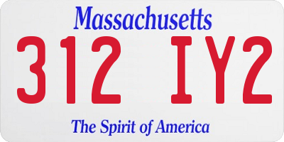 MA license plate 312IY2