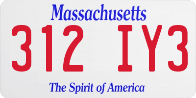 MA license plate 312IY3