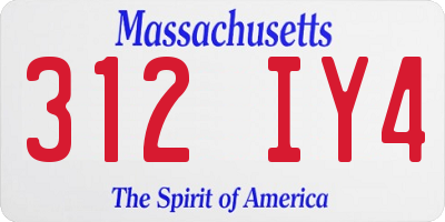 MA license plate 312IY4