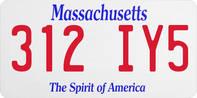 MA license plate 312IY5