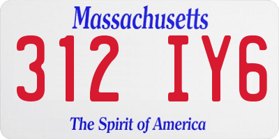 MA license plate 312IY6