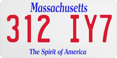 MA license plate 312IY7