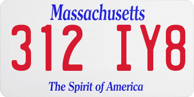 MA license plate 312IY8