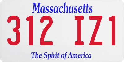 MA license plate 312IZ1