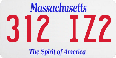 MA license plate 312IZ2
