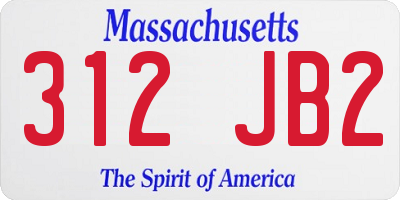 MA license plate 312JB2
