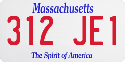 MA license plate 312JE1