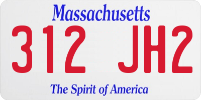 MA license plate 312JH2