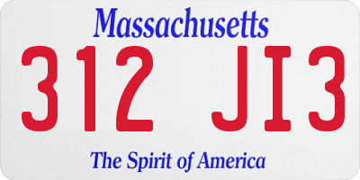 MA license plate 312JI3