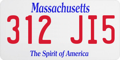 MA license plate 312JI5