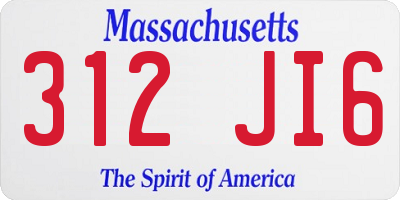 MA license plate 312JI6