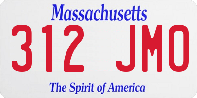 MA license plate 312JM0