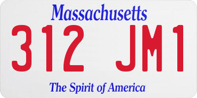 MA license plate 312JM1