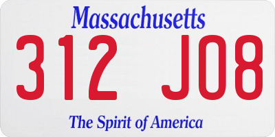 MA license plate 312JO8