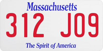 MA license plate 312JO9