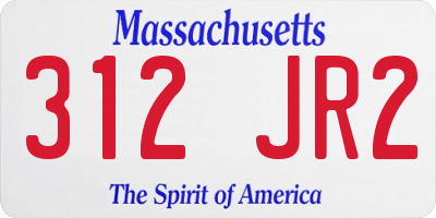 MA license plate 312JR2